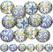 12-Piece 8-Inch Capri Lemon Paper Lanterns – Blue and Yellow Hanging Lanterns for Indoor/Outdoor Lemon-Themed Birthday, Tea Party, Wedding, or Baby Shower Decorations